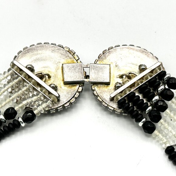 Vintage Art Deco Style Multi-Strand Glass Beaded Statement Necklace — MCM — EUC - Picture 6 of 8